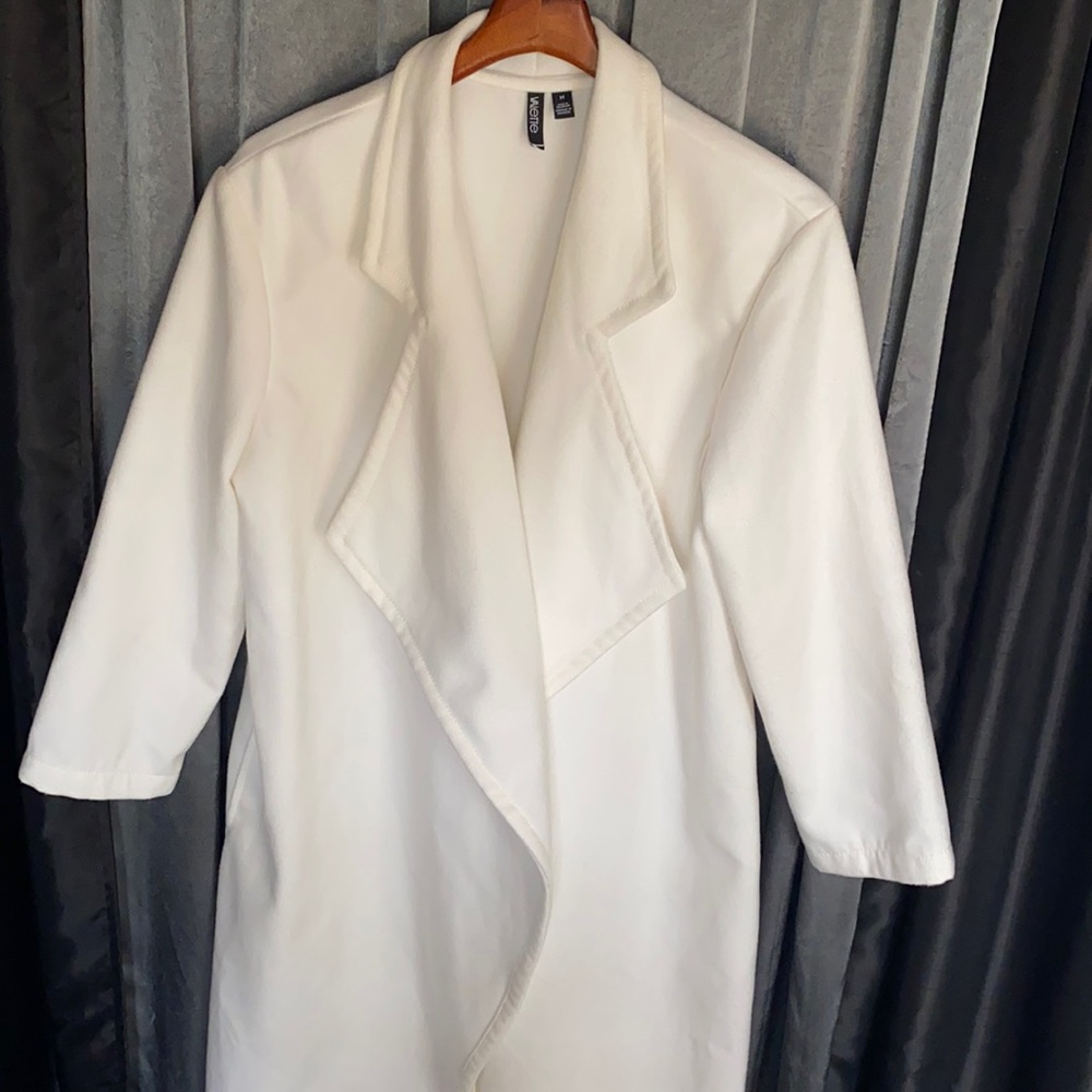Ivory Open Front Fall Dress Overcoat Med EUC